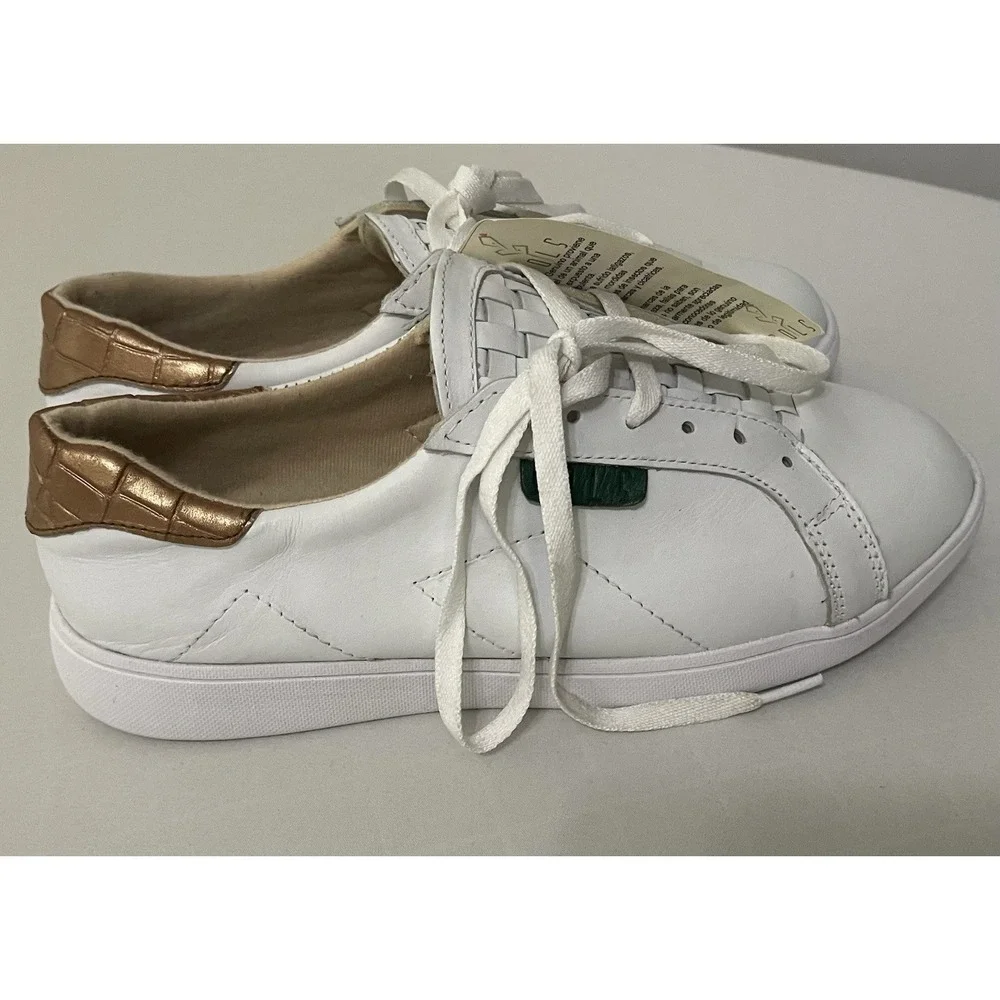 Sols Womens Shoe Size 10 White Leather Memory Foam Bety Tennis‎ Sneakers